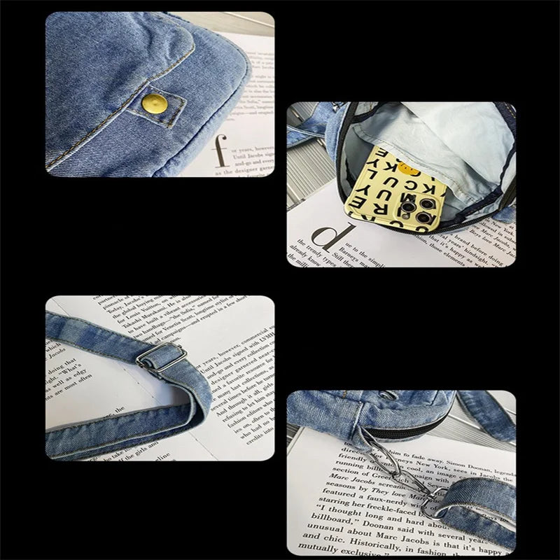 Borsa da donna Casual in Denim 2023 borse a tracolla a tracolla estive di tendenza per borse e borsette per telefono da studente borsa a tracolla per Jeans