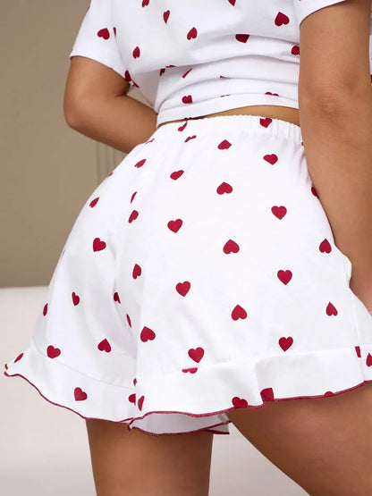 Pigiama da donna Set Nuova primavera ed estate Nuovi pantaloncini stampati Pigiama da donna casual alla moda a cinque maniche Homewear