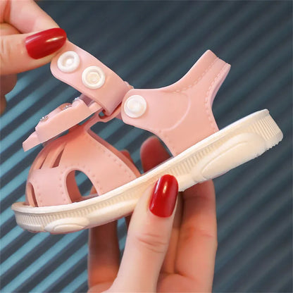 Sandales d'été pour enfants, fond souple, chaussures antidérapantes pour bébés et petits enfants, sandales Baotou pour bébés filles