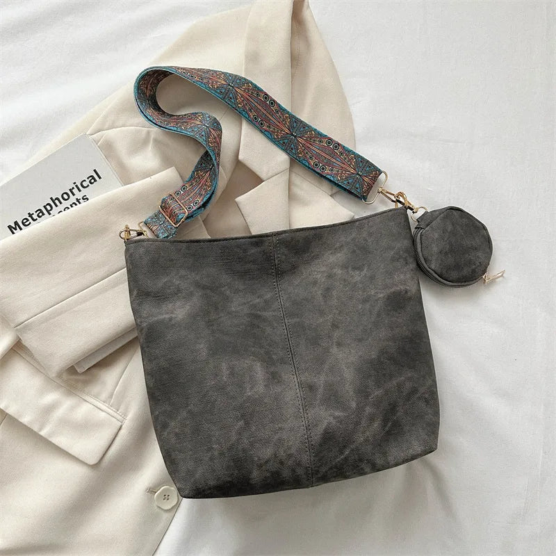 Borsa a tracolla da donna vintage per pendolarismo Borse a tracolla casual di grande capacità Borse e portamonete in pelle Pu Tote di design