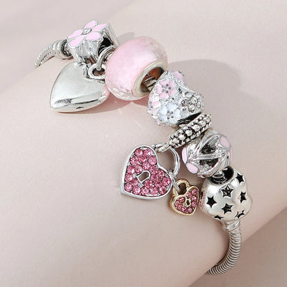 1PC Moda Donna Multi Elemento In Rilievo Love Pan Famiglia Bracciale Accessori di Gioielli Spogliatoio Quotidiano Festa Regalo di Festa -005