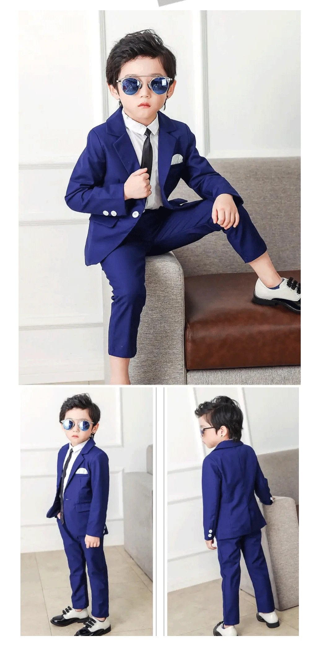 2024 Ragazzi Abiti per Matrimoni Blazer Pantaloni Bambini Abiti Formali Abiti Bambini Set da Festa Classico Teeanger Ragazzo Uniforme Scolastica
