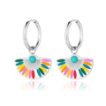 Lokaer Trendy Bohemia Fan Hoop orecchini per donna ragazze orecchini in acciaio inossidabile placcato oro 18 carati fatti a mano con smalto colorato E22200
