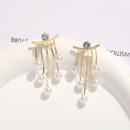 925 Ago D'argento Coreano Moda Perla Nappa Orecchini Per Le Donne Gioielli 2024 di Tendenza delle Nuove Donne di Lusso Zircone Orecchini di Perle
