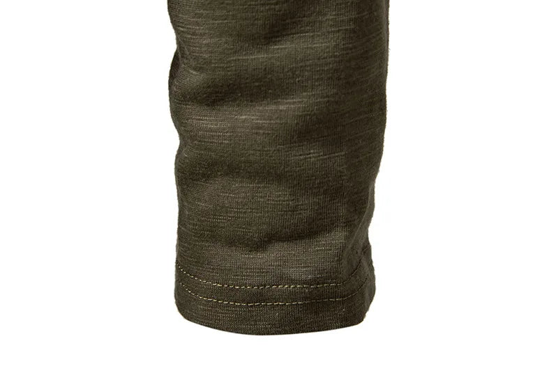 Camicia da uomo in cotone con bottoni e collo a Henley, manica lunga, bottoni casual, tinta unita, magliette alla moda