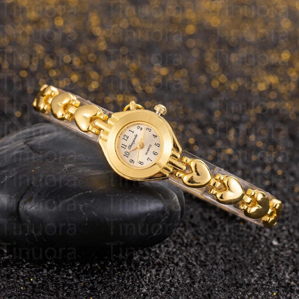 Orologi semplici ed eleganti con quadrante piccolo Orologi da polso al quarzo da donna in oro di lusso da donna Orologio da polso da donna delle migliori marche relogio feminino
