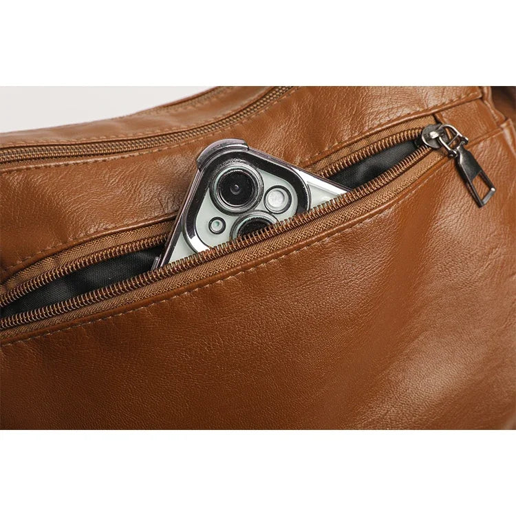 Borsa a tracolla in pelle da donna Tracolla regolabile Chiusura con cerniera Borsa per donna Viaggio Lavoro Borsa a tracolla casual quotidiana