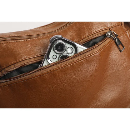 Borsa a tracolla in pelle da donna Tracolla regolabile Chiusura con cerniera Borsa per donna Viaggio Lavoro Borsa a tracolla casual quotidiana