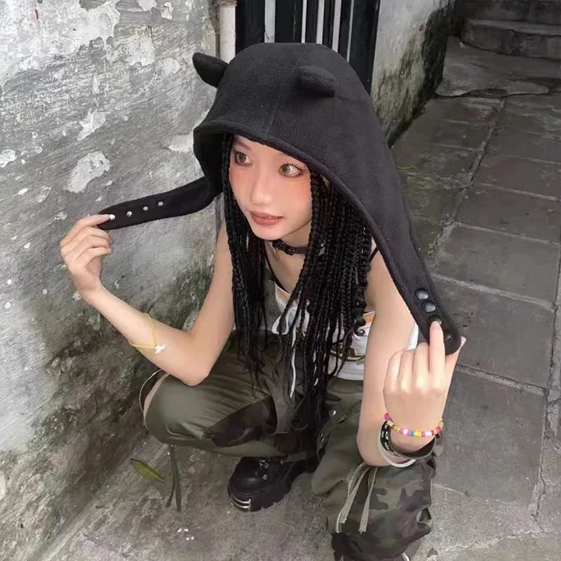 Fashion Demons Beanie cappelli per donna uomo autunno inverno regolabile tenere in caldo paraorecchie cappello Trendy Halloween Party Devil Horn Caps