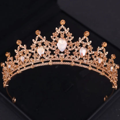 Diademi e corone di cristallo barocchi Festa con strass Prom Diadema Fascia da sposa Accessori per capelli da sposa Gioielli Corona Tiara Regalo