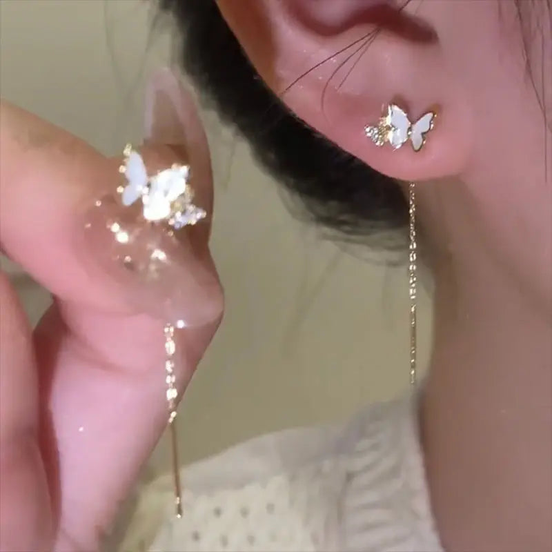 Nuova tendenza della moda Design unico Orecchini rettangolari eleganti e squisiti con zirconi per gioielli da donna Regali premium per feste di nozze