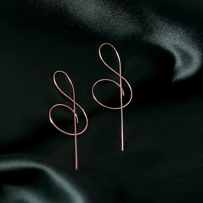 Orecchini con simbolo musicale alla moda per le donne Orecchini semplici con chiave tripla Nota Personalità della moda Temperamento Gioielli femminili 1 paio