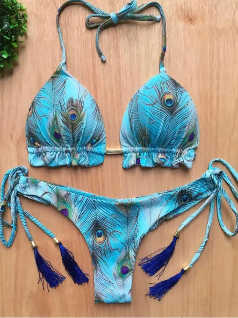 RUOTONGSEPT Sexy Print Bikinis Set Women Swimsuit Bandage Two-Piece Swimwear Brazilian Biquínis Beachwear Bathing Suit 2023 New