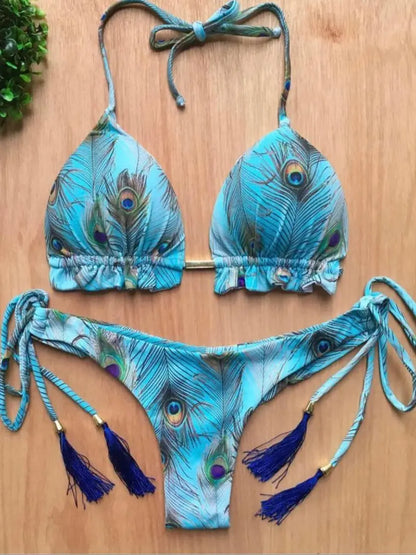 RUOTONGSEPT Sexy Print Bikinis Set Women Swimsuit Bandage Two-Piece Swimwear Brazilian Biquínis Beachwear Bathing Suit 2023 New
