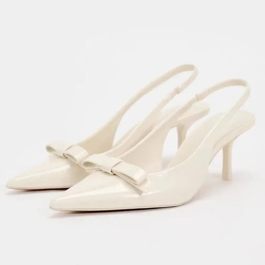 Sandales d'été à talons hauts pour femmes Élégante décoration de nœud Mode Fête Mariage Chaussures élégantes à talon aiguille sexy pour femmes