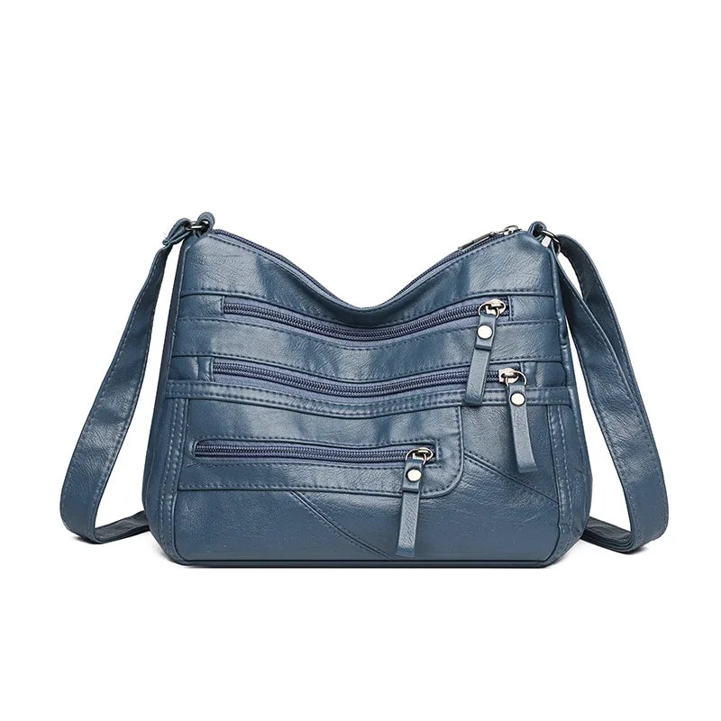 Borsa a tracolla in pelle da donna Tracolla regolabile Chiusura con cerniera Borsa per donna Viaggio Lavoro Borsa a tracolla casual quotidiana