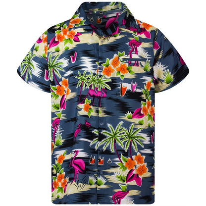 Camicia da uomo con risvolto estivo a maniche corte motivo hawaiano personalizzato stampa 3D lavoro casual quotidiano vacanza design confortevole