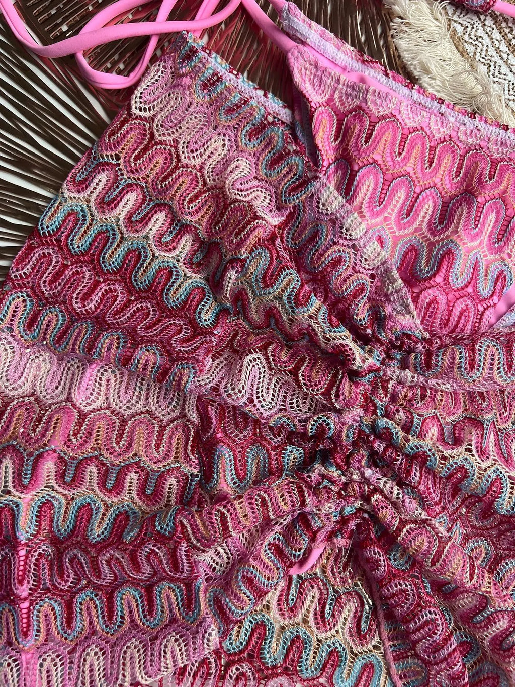 Costume da bagno estivo da donna nuovo, bikini lavorato a maglia in 3 pezzi con costumi da bagno con copertura avvolgente e scollo all'americana per le vacanze al mare