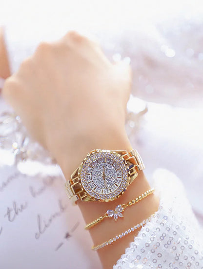 Orologi eleganti da donna con bracciale in oro 2025 Orologi da polso da donna di lusso delle migliori marche per orologio femminile Moda elegante in acciaio pieno