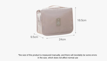 Borsa da Toilette Portatile con Gancio, Multifunzionale, Impermeabile, Resistente all'Usura, Multi-Strato, Grande Capacità, per Trucchi