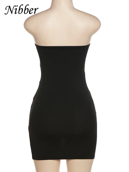 Nibber See think Mesh Patchwork Mini Dress Bandage Wrapped Chest Women Sexy Hip Wraps abiti Female Partywear Colthing