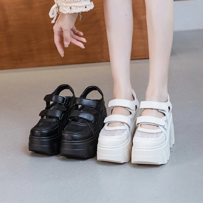 DIMANYU Sandals Female Genuine Leather 2026 New Platform High Heels Women's Shoes Mesh Breathable Women's Sandals