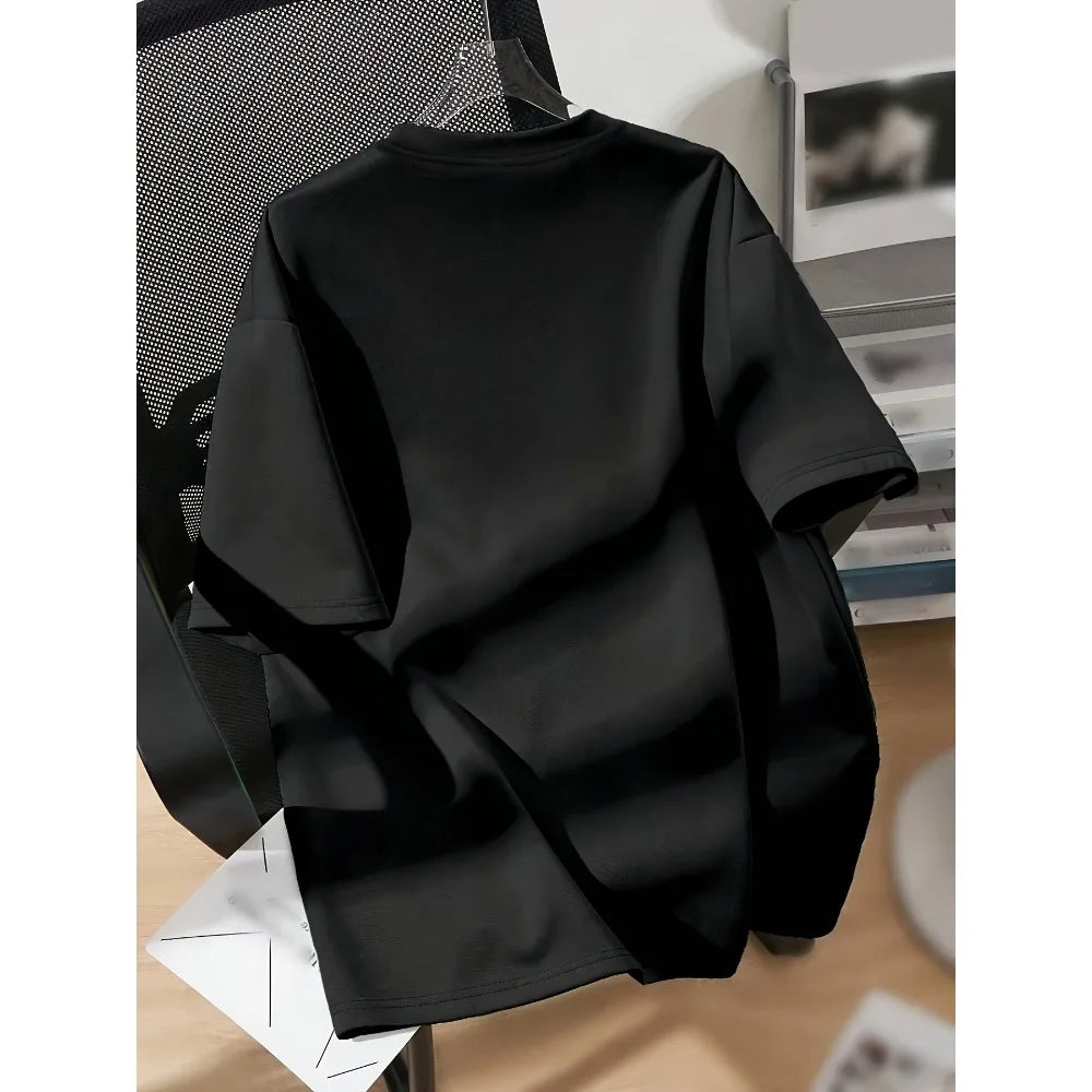 T-shirt Oversize con Stampa Teschio Stile Dark, Nuovo Articolo Estivo, Adatto per Uomo e Donna, T-shirt Casual