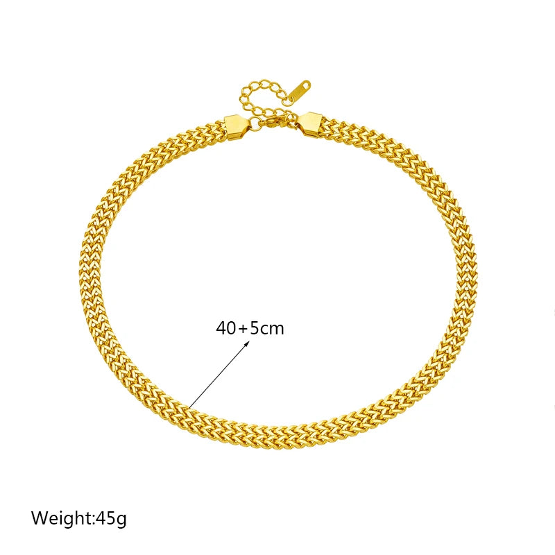 DIEYURO Collana a catena di perle con perline geometriche in acciaio inossidabile 316L per le donne Nuove ragazze punk girocollo spesso gioielli regali per feste