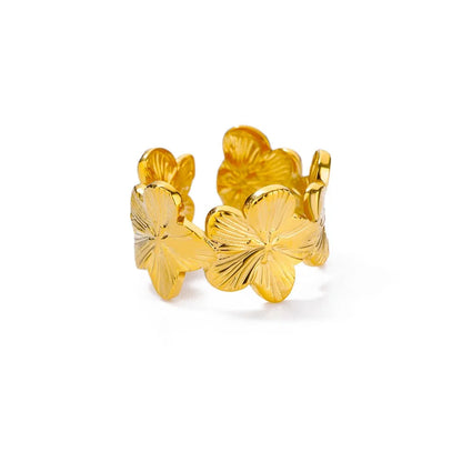 Anelli con fiori grandi esagerati in acciaio inossidabile per le donne Anello da dito con girasole color oro Regalo di gioielli estetici di moda femminile