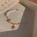 Bracciale con sfera di fuoco con stella di Halloween con ciondolo a forma di cuore grande per le donne, perla d'imitazione, chiusura con ciondolo carino, gioielli con braccialetto da donna