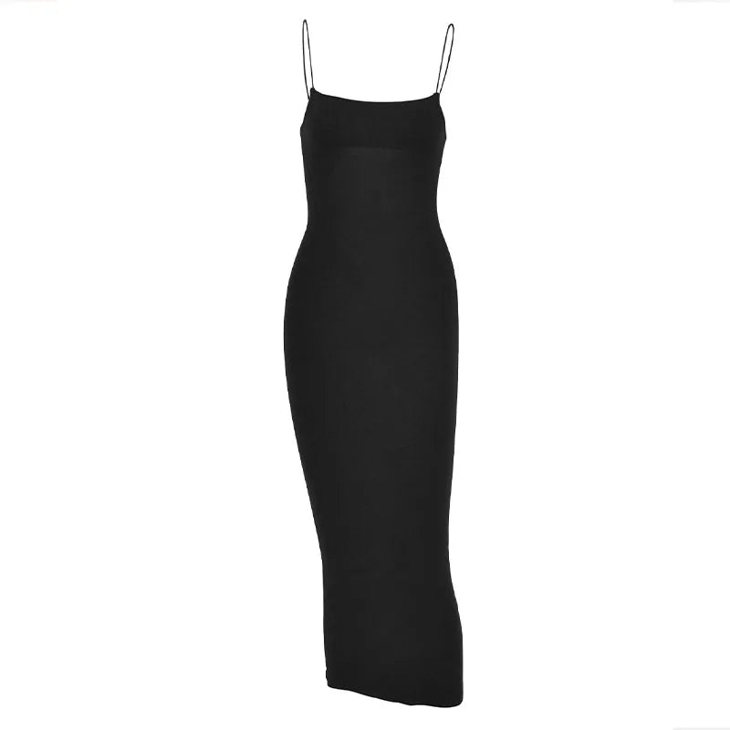Robe d'été sexy pour femme, Streetwear à la mode, sans manches, dos nu, couleur unie, moulante, à bretelles, décontractée, Clubwear, robes de soirée élégantes