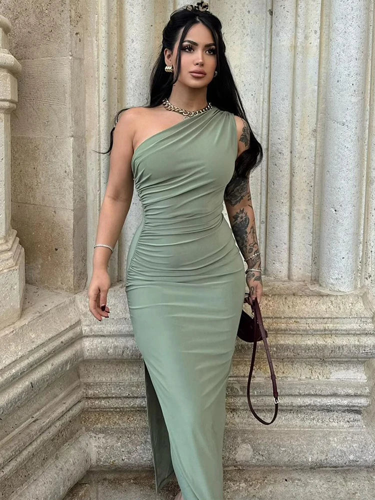 Robes longues d'été pour femmes, sexy, fendues, mode, sans manches, dos nu, slim, robe décontractée pour femme, streetwear, club, robes de soirée élégantes