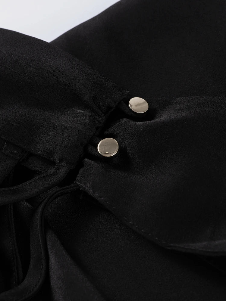 Sciarpa a nastro Halter Abito da donna Spalla inclinata Raso di seta Slim Fit Streamer Grandi abiti sexy senza schienale Abiti lunghi da donna Estate