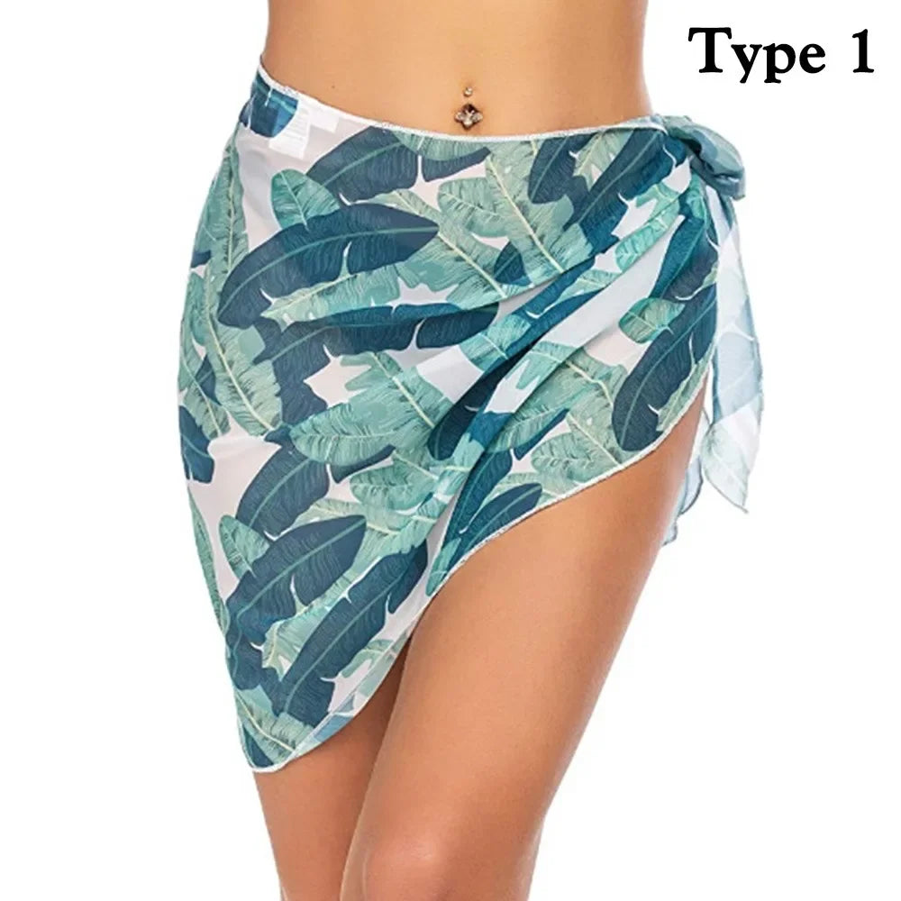 Chiffon Womens Sarongs Wrap gonna Coverups Wrap Sheer Chiffon costume da bagno sciarpa Cover Short sarong Beach Short Cover Beach Bikini