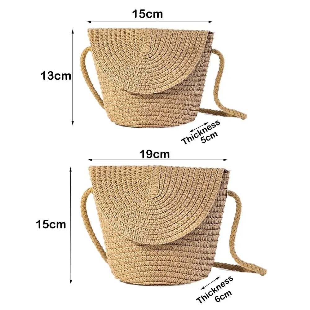 Borsa a tracolla in paglia a forma di conchiglia intrecciata a mano Borsa a tracolla per bambini Borsa da spiaggia estiva in paglia Portafoglio per busta per ragazze Wowen