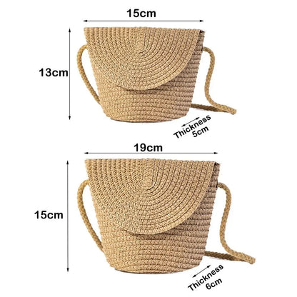 Borsa a tracolla in paglia a forma di conchiglia intrecciata a mano Borsa a tracolla per bambini Borsa da spiaggia estiva in paglia Portafoglio per busta per ragazze Wowen