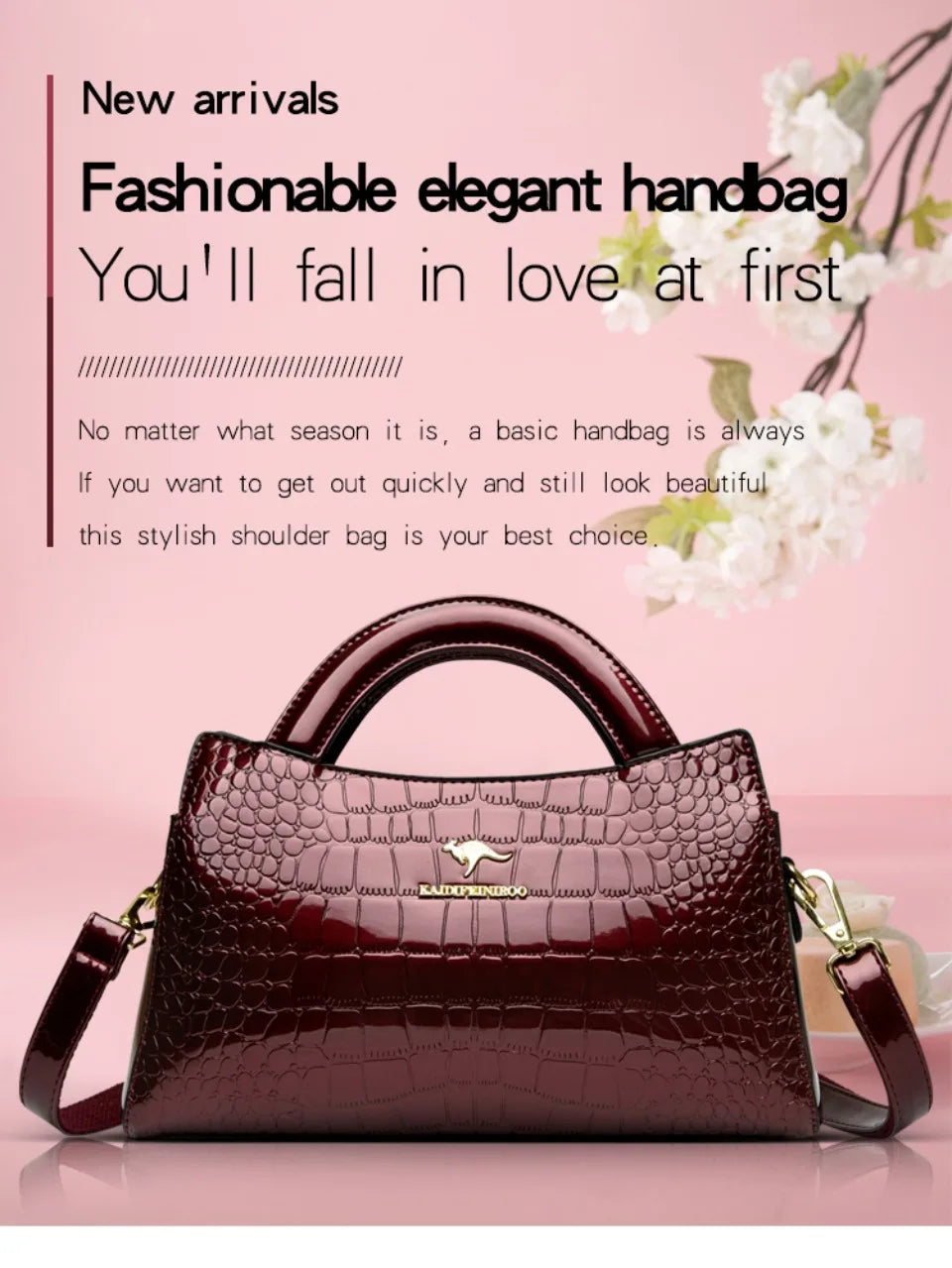 KAIDIFEINIROO Kangaroo Marca Alligator Pu Borsa a tracolla in pelle a tracolla Pochette Borse a mano per la madre Piccole borse da donna Nuovo