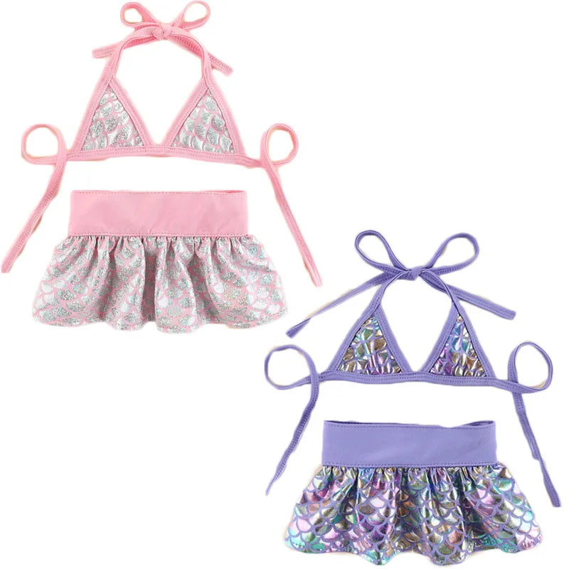 Set di vestiti alla moda per cani di piccola taglia, vestiti per cani a sirena, costume da bagno bikini per ragazze per cani di piccola taglia, Yorkshire Terrier, gonna per cuccioli, estate