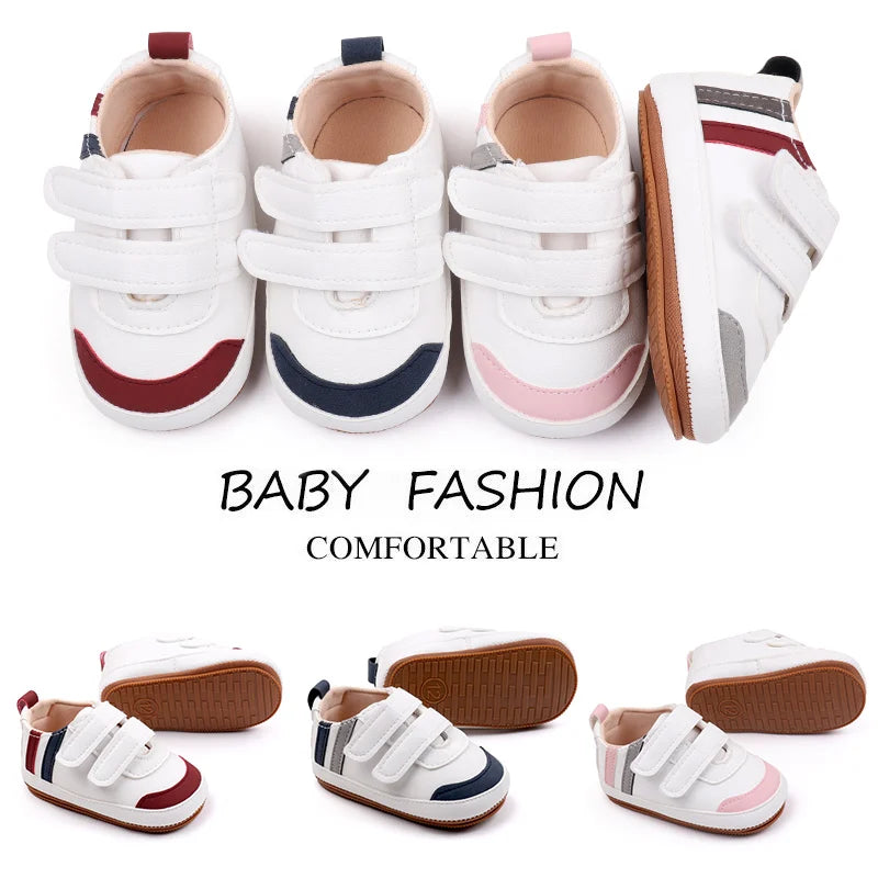 Scarpe per bambini Morbida PU PVC di alta qualità Suola antiscivolo Neonato Bambino Prewalking Sneaker Primavera e autunno Stile 2024 Nuovo BXC3223