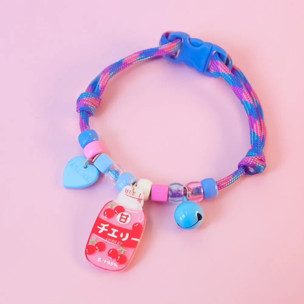 Collana morbida in maglia per animali domestici con campana e ciondoli collare regolabile per cani e gatti collare per animali riutilizzabile forniture per animali domestici