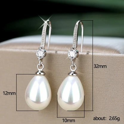 Orecchini di lusso francesi con perle a goccia d'acqua per spose, orecchini da matrimonio, appuntamenti, turismo, spiagge, compleanni, orecchini di alta gamma