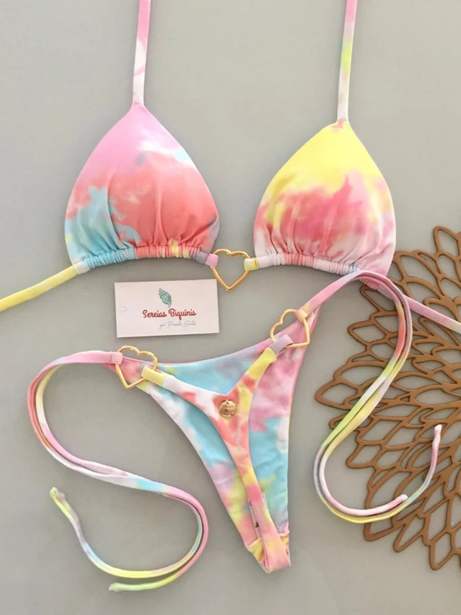 Micro Bikinis 2026 Push Up Women Swimsuits Sexy Swimwear Brazilian Bikini Set Thong Biquini Print Swimsuit Summer Beachwear