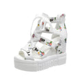 Women Shoes 2025 Summer Sandals 12cm Wedge Platform Open Toe Sandals Woman Rome High Heels Casual Shoes Lady Female Sandalias