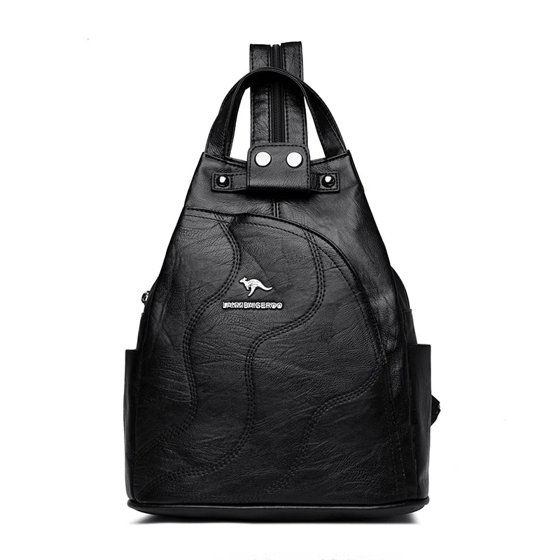 Zaini in pelle da donna Borsa da petto femminile con cerniera Zaino da viaggio Zaino da donna Mochilas Borse da scuola per ragazze adolescenti Sac A Dos