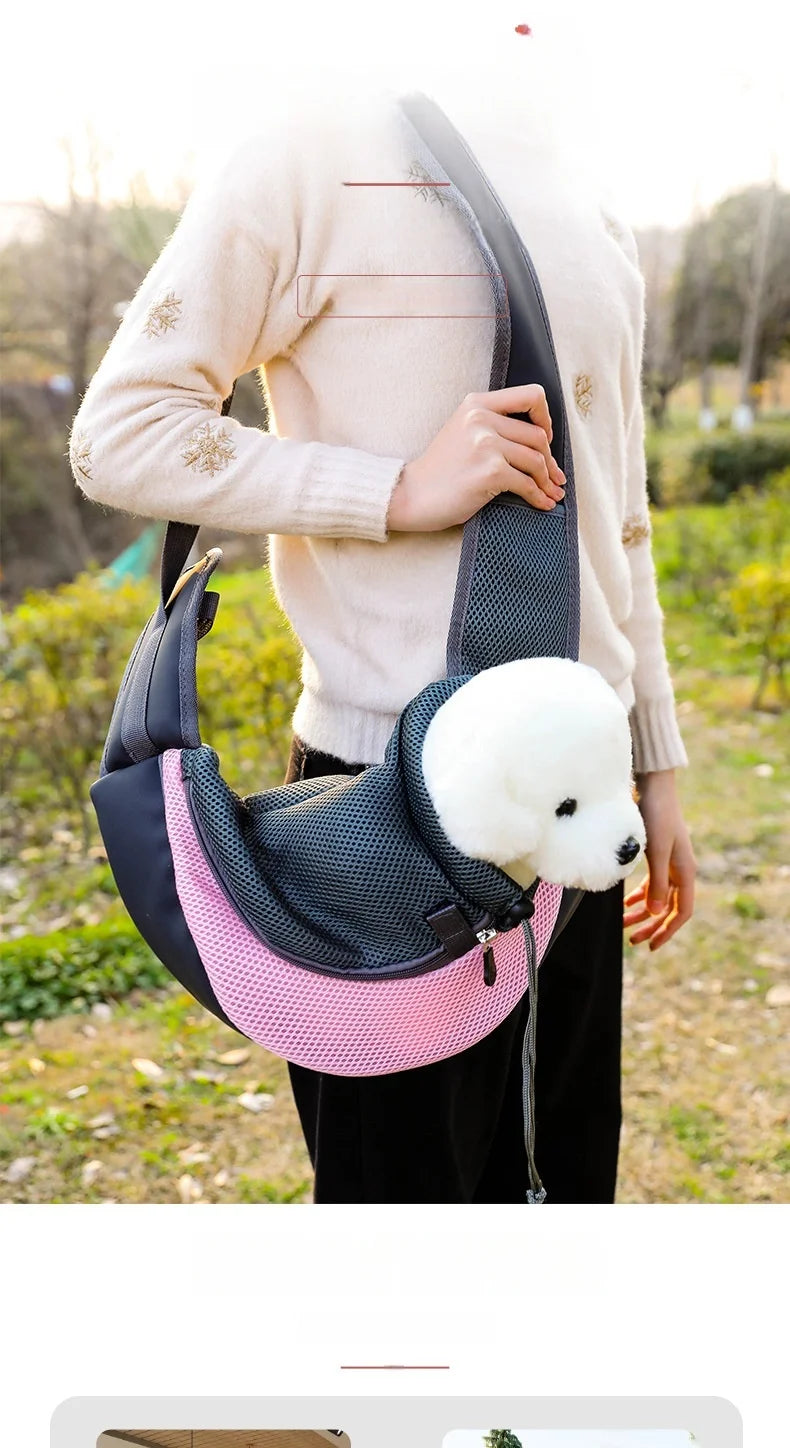 Zaino per animali domestici, borsa a tracolla portatile da viaggio, borsa a tracolla per esterni a mani libere adatta per forniture per animali domestici per gatti e cani