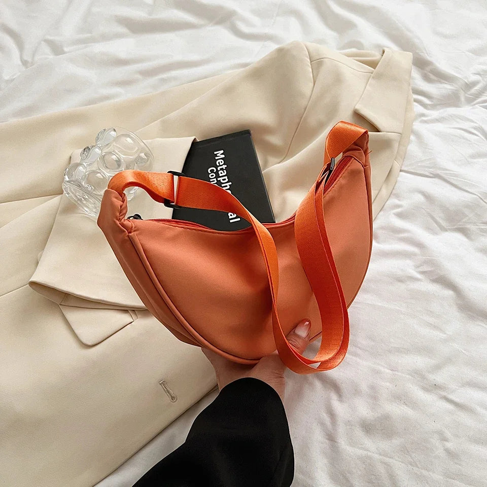 Borsa a tracolla da donna dal Design semplice moda donna Nylon Hobos borse a tracolla piccole borse di stoffa Vintage da donna