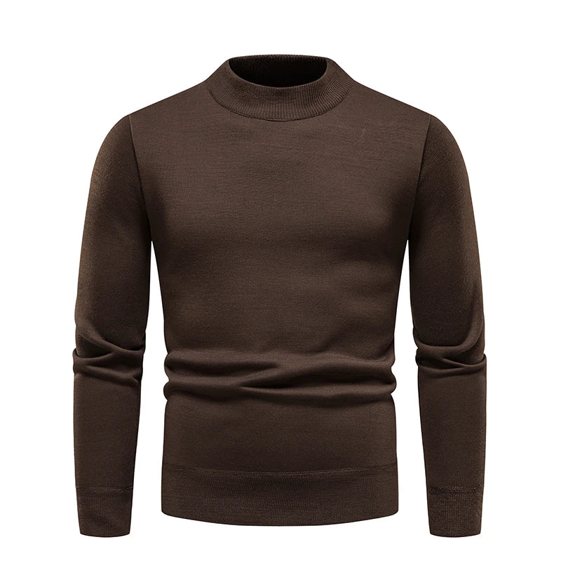 Nuovo maglione dolcevita invernale maglioni pullover casual da uomo spessi maglioni dolcevita sottili caldi di qualità tinta unita pullover da uomo