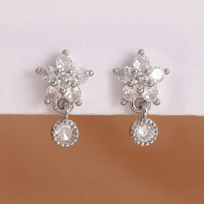Orecchini pendenti a forma di stella in acciaio inossidabile di lusso per le donne Zirconi scintillanti Orecchini geometrici per piercing all'orecchio Gioielli di moda aretes