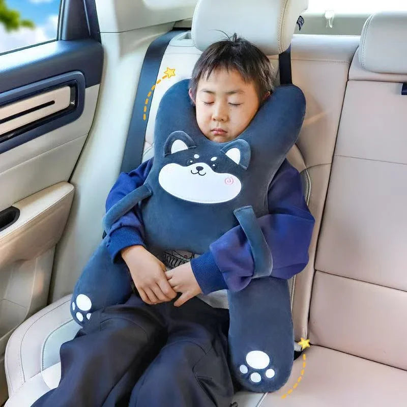 Cuscino per il collo dell'auto per bambini con cintura di sicurezza Aiuto per il sonno di sicurezza Previene la testa appoggiata Sedile posteriore Comfort per dormire durante un viaggio a lunga distanza