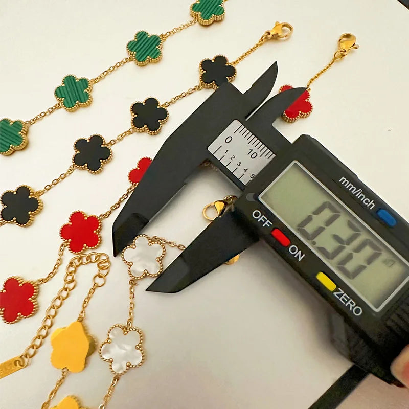 3 pezzi in acciaio inossidabile 316L di lusso fiore di pruno pianta a cinque foglie fiore collana orecchini braccialetto per le donne set di gioielli regalo